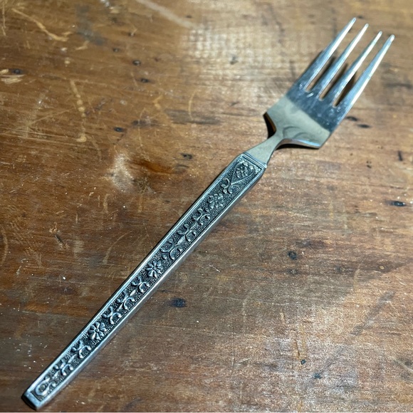 United Silver Co CORDOVA stainless floral MCM salad desert fork flatware JAPAN - Picture 8 of 8